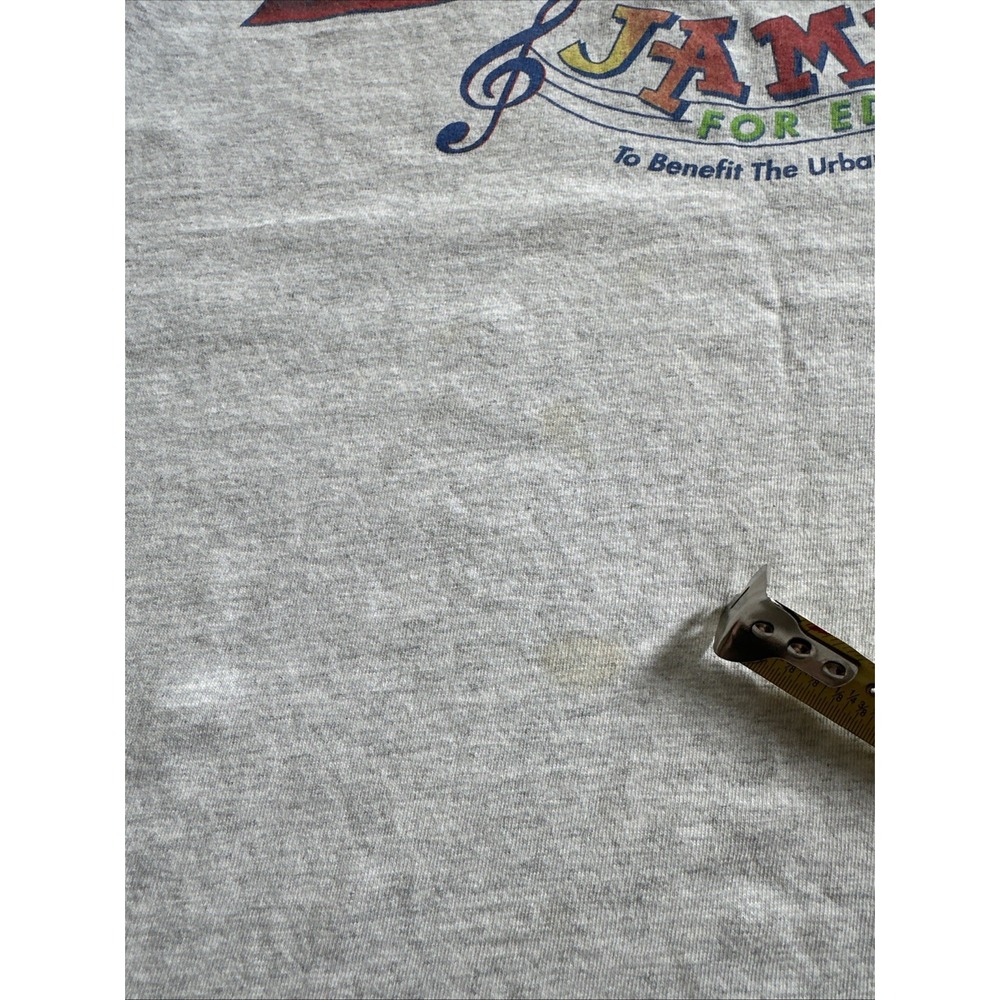 Hanes T-Shirt Men Light Gray SzXL BUDWEISER Jammin For Education(1999)VTG HeavyW - Picture 12 of 14